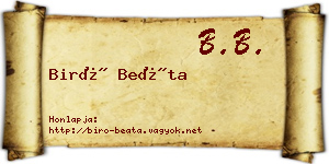 Biró Beáta névjegykártya