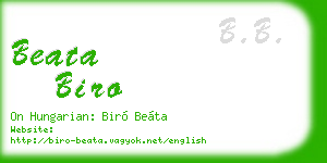 beata biro business card
